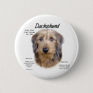 Dachshund (wirehair) History Design 2 Inch Round Button