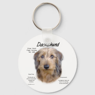 Dachshund (wirehair) History Design Keychain