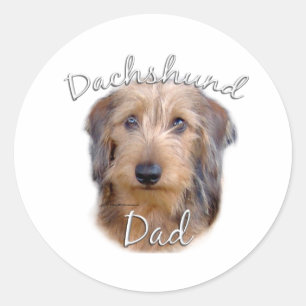 Dachshund (wirehaired) Dad 2 Classic Round Sticker