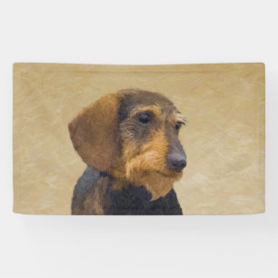 Dachshund (Wirehaired) Painting Original Dog Art Banner