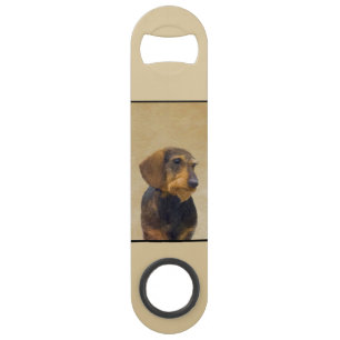Dachshund (Wirehaired) Painting Original Dog Art Bar Key
