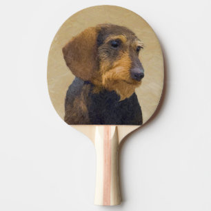 Dachshund (Wirehaired) Painting Original Dog Art Ping Pong Paddle