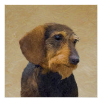 Dachshund (Wirehaired) Painting Original Dog Art