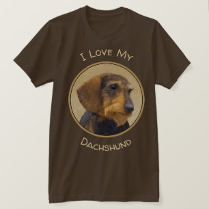 Dachshund (Wirehaired) Painting Original Dog Art T-Shirt