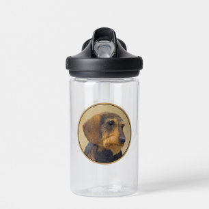 Dachshund (Wirehaired) Painting Original Dog Art Water Bottle
