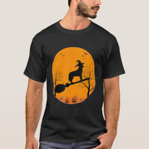 Dachshund Witch Dog Halloween Moon Halloween T-Shirt