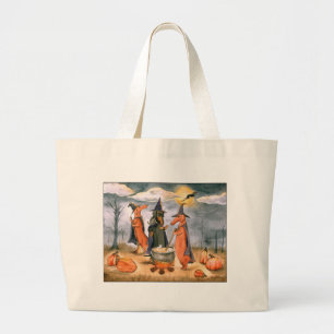 Dachshund Witches Large Tote Bag