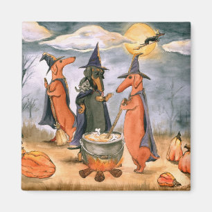 Dachshund Witches Magnet