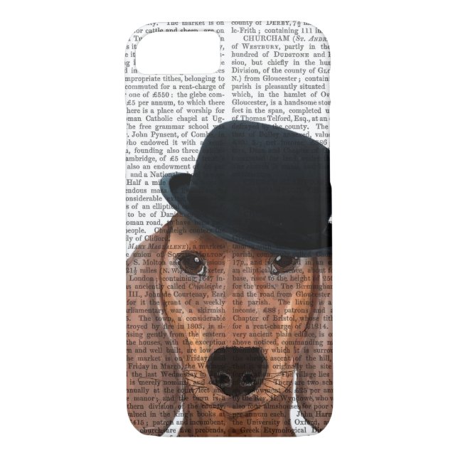 Dachshund with Black Bowler Hat Case-Mate iPhone Case (Back)