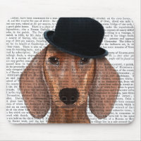 Dachshund with Black Bowler Hat