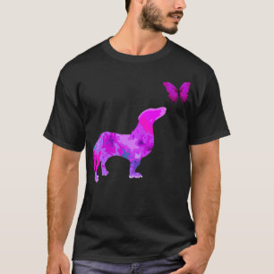 Dachshund With Butterfly Cute Dog Puppy Animal Lov T-Shirt