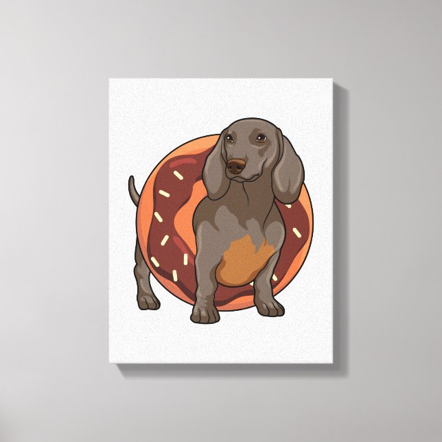 Dachshund with Doughnut Canvas Print (Front)
