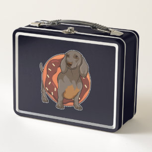 Dachshund with Doughnut Metal Lunch Box