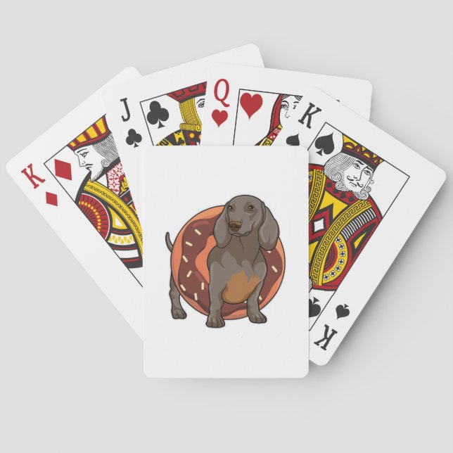 Dachshund with Doughnut Playing Cards (Back)