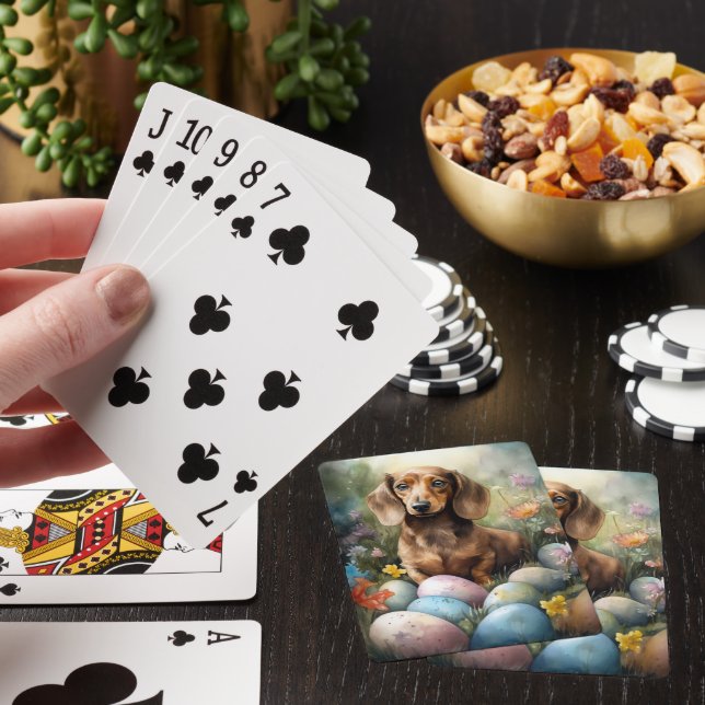 Dachshund with Easter Eggs Playing Cards (In Situ)