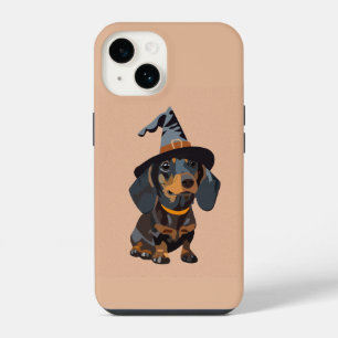 Dachshund with Halloween hat iPhone 14 Case