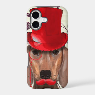 Dachshund With Red Top Hat