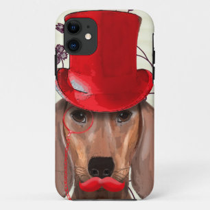 Dachshund With Red Top Hat iPhone 11 Case