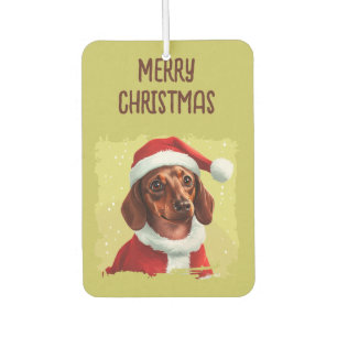Dachshund With Santa Claus Outfit - Christmas 1 Air Freshener