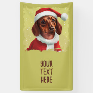 Dachshund With Santa Claus Outfit - Christmas 1 Banner