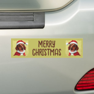 Dachshund With Santa Claus Outfit - Christmas 1 Bumper Sticker