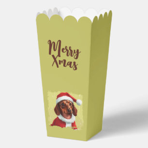 Dachshund With Santa Claus Outfit - Christmas 1 Favor Box