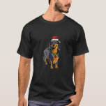 Dachshund With Santa Hat I Christmas Doxie Mom T-Shirt<br><div class="desc">Dachshund With Santa Hat I Christmas Doxie Mom</div>