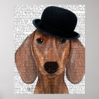 Dachshund with Steampunk Bowler Hat