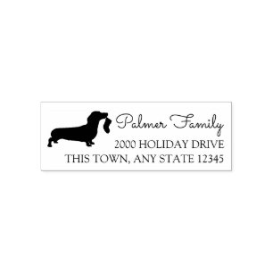 Dachshund with Stocking Holiday Address Self-inking Stamp