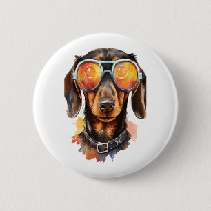 Dachshund with Sunglasses 2 Inch Round Button