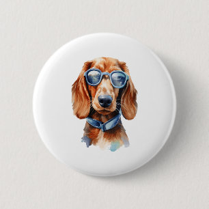 Dachshund with Sunglasses 2 Inch Round Button