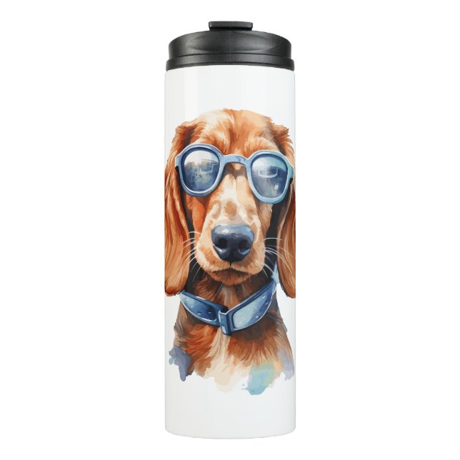 Dachshund with Sunglasses  Thermal Tumbler (Front)