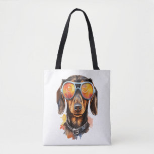 Dachshund with Sunglasses  Tote Bag