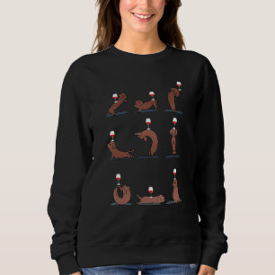 Dachshund With Wine Glass Puppy Yoga Poses Chill D Sweatshirt