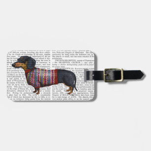 Dachshund With Woolly Sweater Luggage Tag