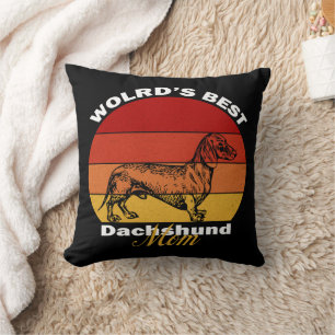 Dachshund - World's Best Dachshund Mom Throw Pillow