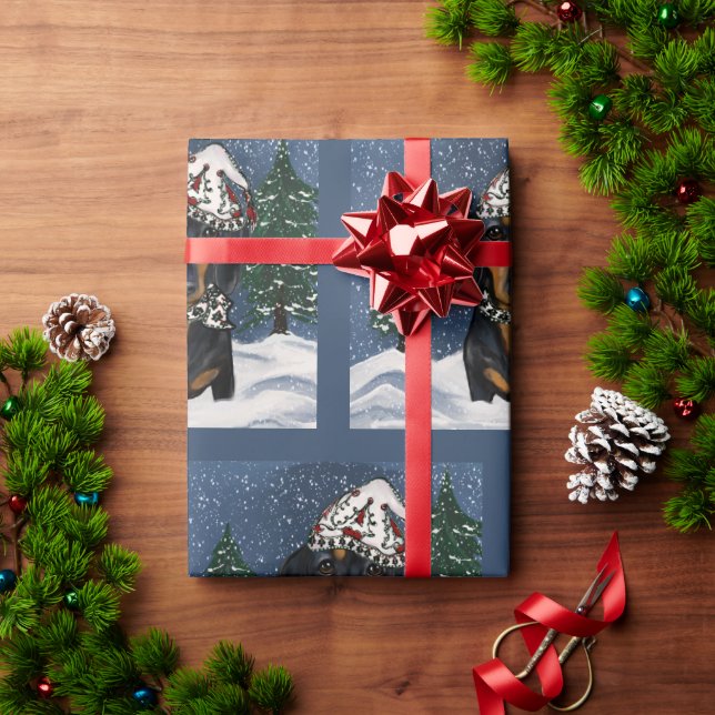 Dachshund  wrapping paper (Holiday Gift)