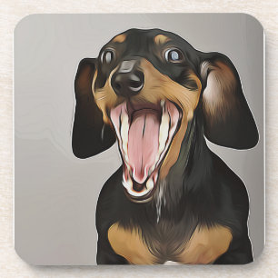 Dachshund Yawning Dachshund Birthday Poster Coaster