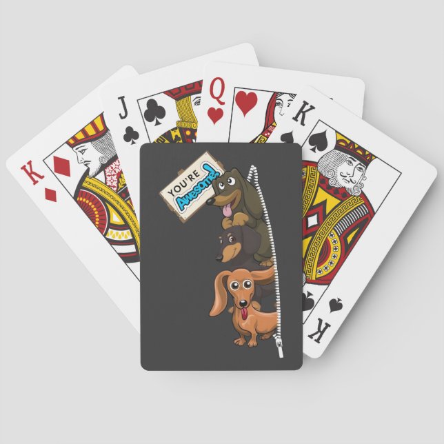 Dachshund You Are Awesome Playing Cards (Back)