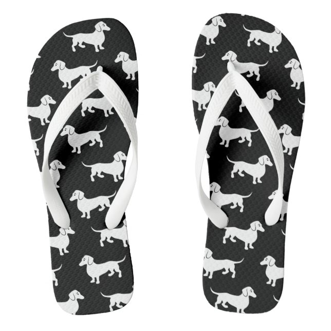 Dachshunds All Over Flip Flops (Footbed)