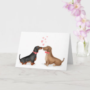 Dachshunds amoureux Carte de Saint Valentin (deux 