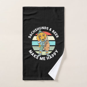 Dachshunds And Beer Make Me Happy Hand Towel