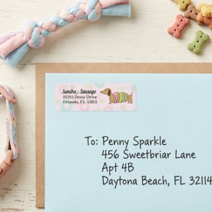Dachshunds and Doughnuts Return Address Labels Dox