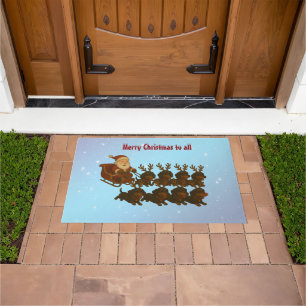 Dachshunds and Santa Doormat