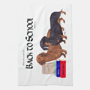 Dachshunds Back to School Kitchen Towel