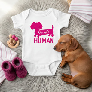 Dachshund's Best Human Personalized Baby Bodysuit