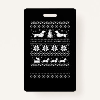 Dachshunds Christmas Badge