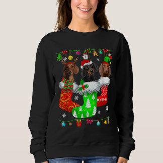 Dachshunds Christmas In Stockings Dachshund Xmas O Sweatshirt
