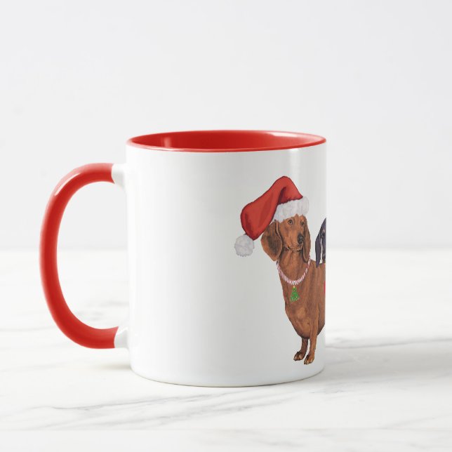 Dachshunds Christmas Mug (Left)