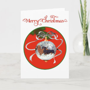 Dachshunds Christmas Ornament Holiday Card